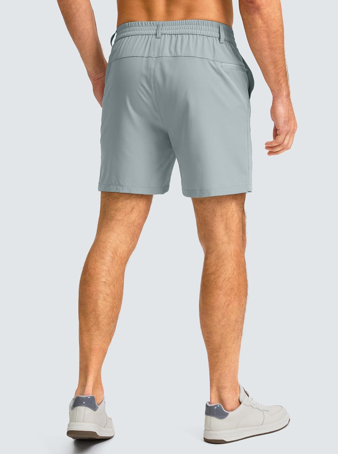 imageG Gradual Mens Casual Shorts 7 Lightweight Golf Shorts for Men Stretch with 3 Pockets Quick Dry Breathable Work ShortsLight Grey
