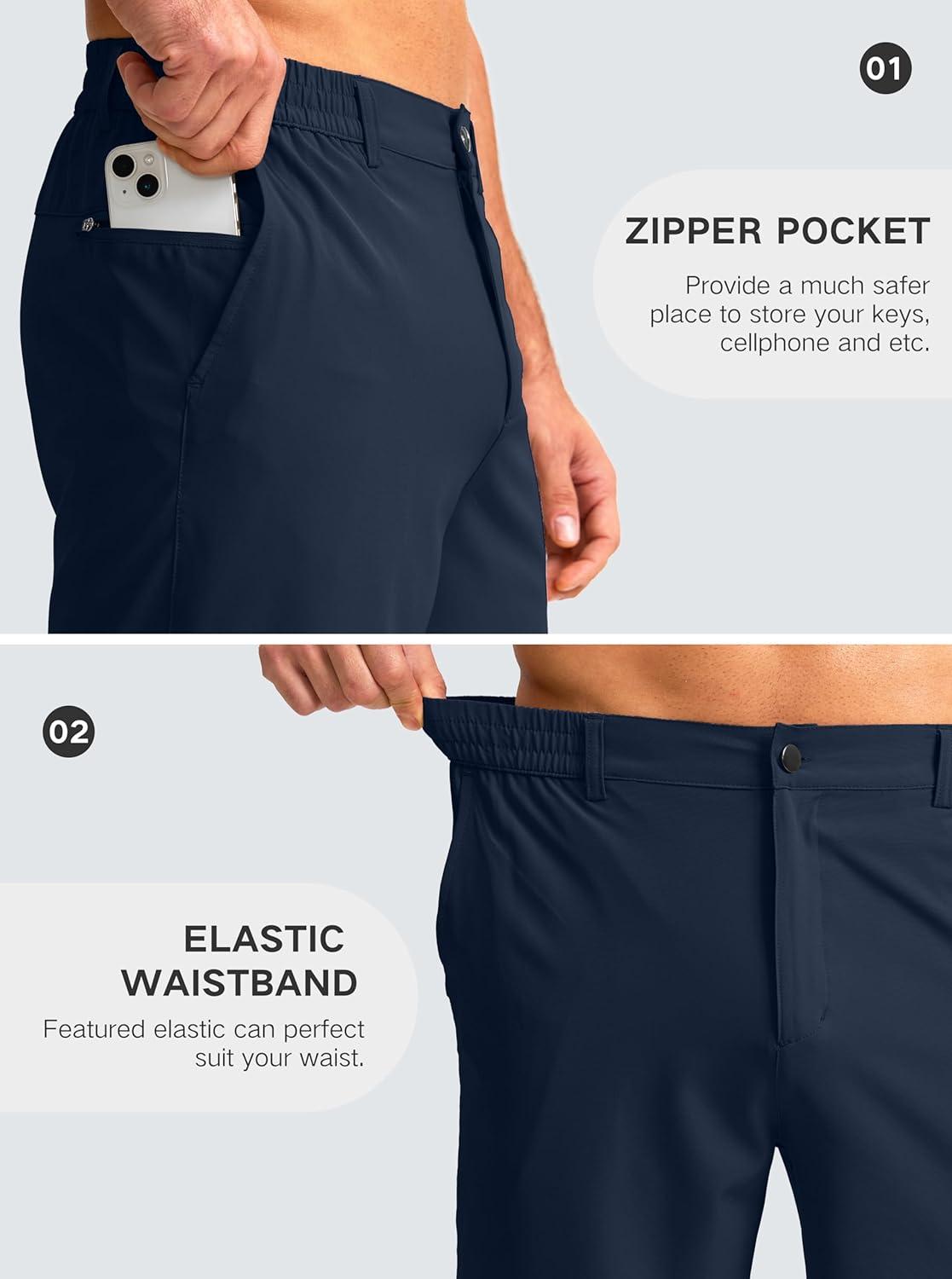 imageG Gradual Mens Casual Shorts 7 Lightweight Golf Shorts for Men Stretch with 3 Pockets Quick Dry Breathable Work ShortsNavy