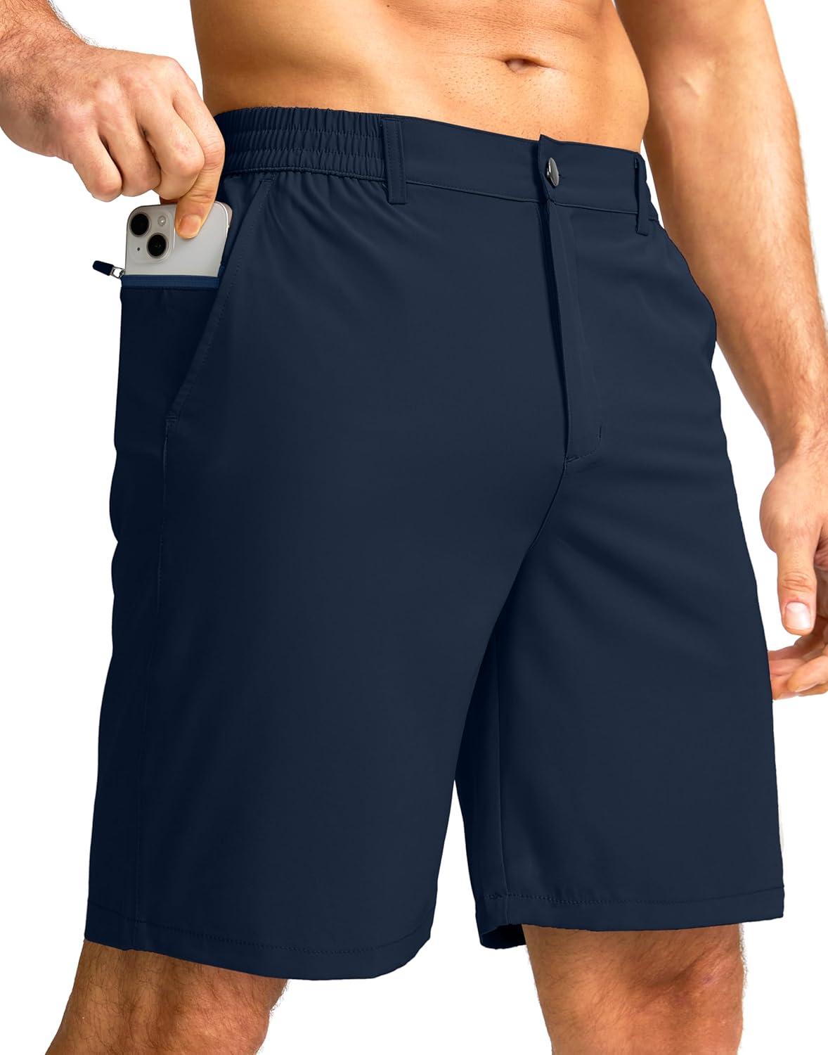 imageG Gradual Mens Casual Shorts 7 Lightweight Golf Shorts for Men Stretch with 3 Pockets Quick Dry Breathable Work ShortsNavy