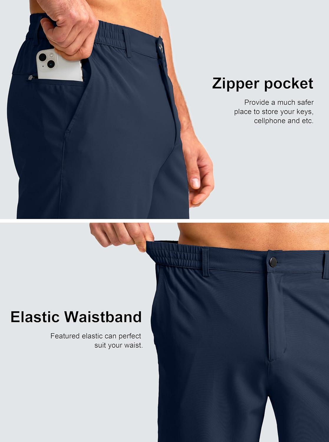 imageG Gradual Mens Casual Shorts 7 Lightweight Golf Shorts for Men Stretch with 3 Pockets Quick Dry Breathable Work ShortsNavy