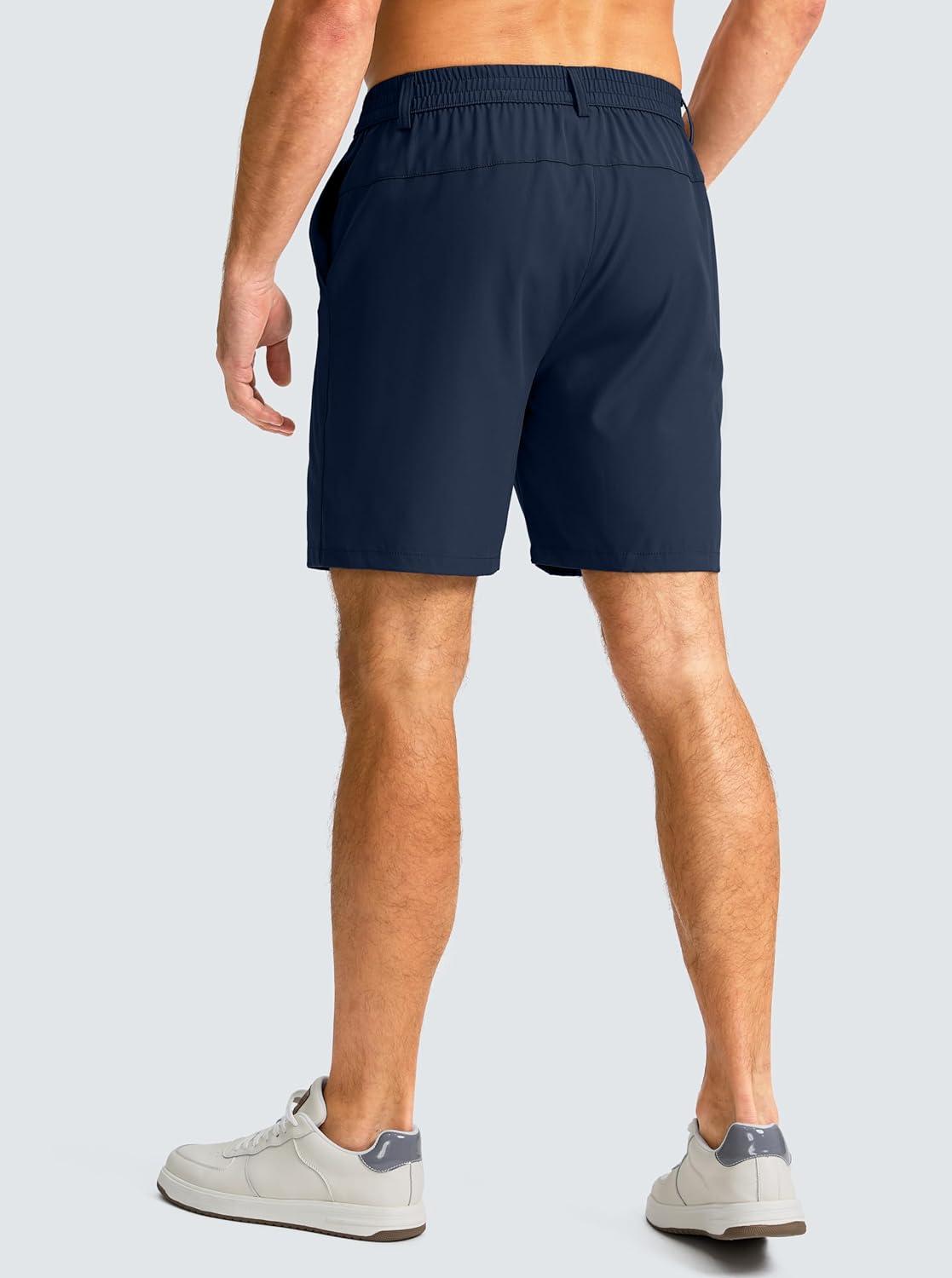 imageG Gradual Mens Casual Shorts 7 Lightweight Golf Shorts for Men Stretch with 3 Pockets Quick Dry Breathable Work ShortsNavy