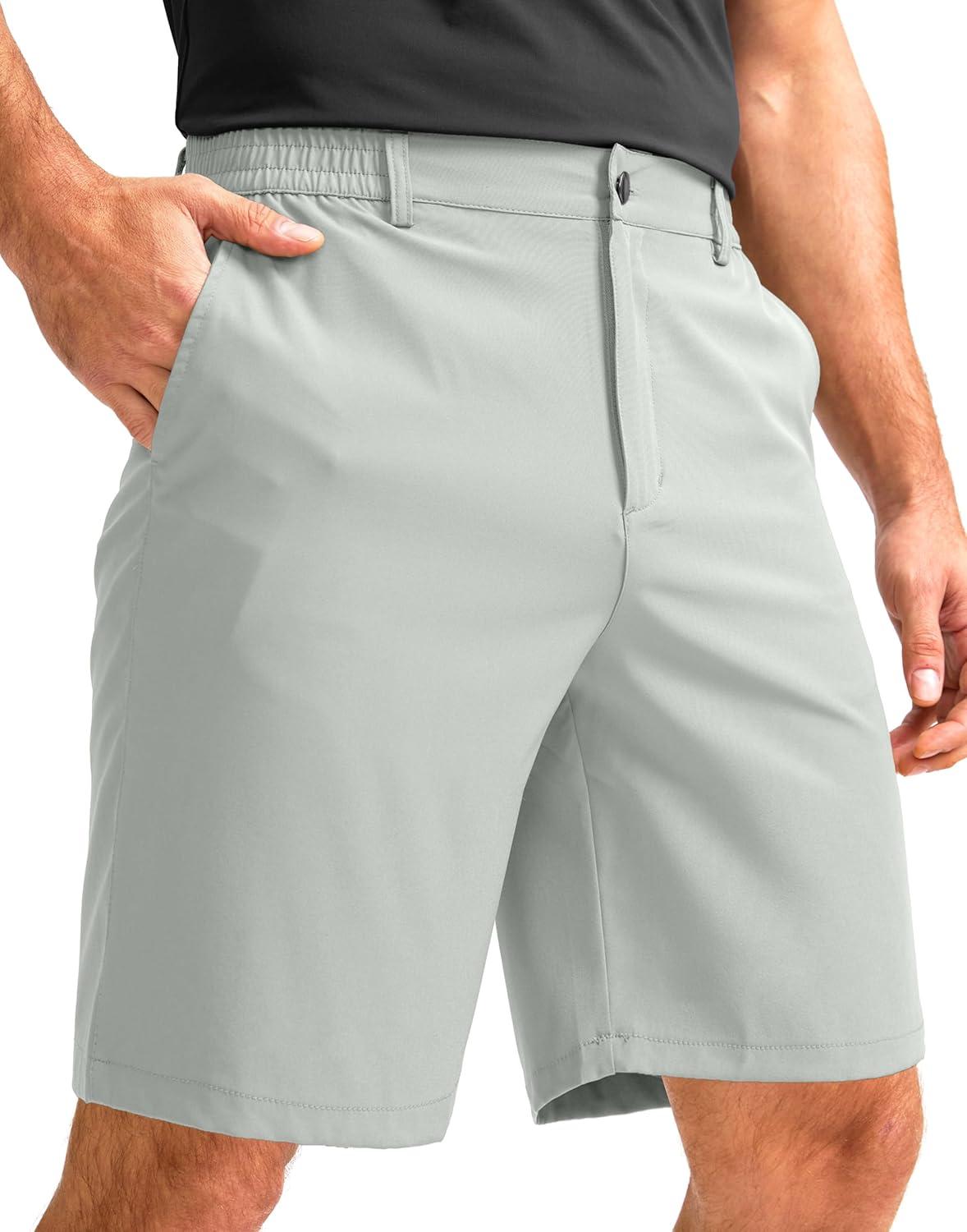 imageG Gradual Mens Casual Shorts 7 Lightweight Golf Shorts for Men Stretch with 3 Pockets Quick Dry Breathable Work ShortsPale