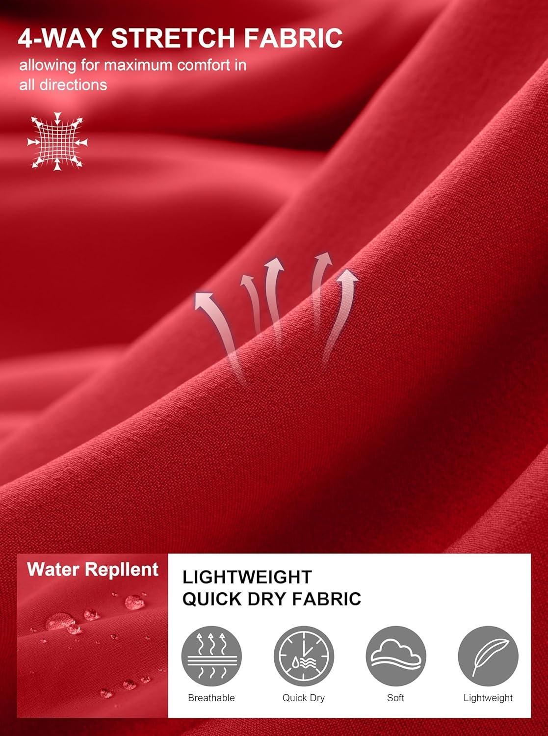 imageG Gradual Mens Casual Shorts 7 Lightweight Golf Shorts for Men Stretch with 3 Pockets Quick Dry Breathable Work ShortsRed
