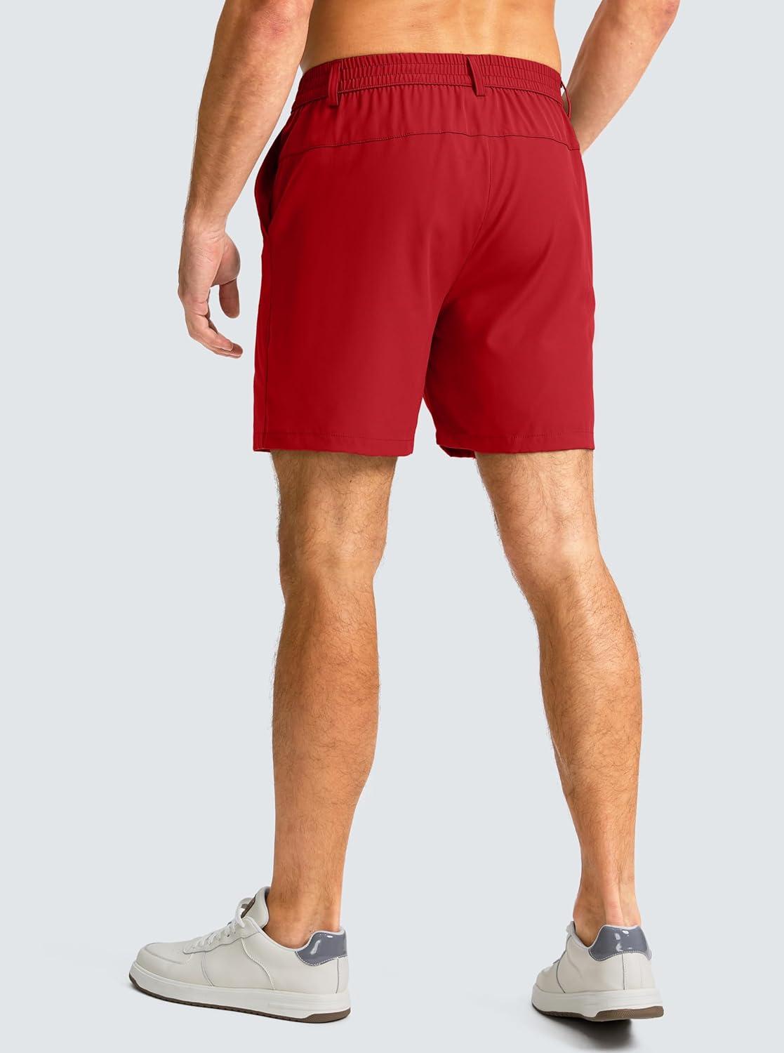 imageG Gradual Mens Casual Shorts 7 Lightweight Golf Shorts for Men Stretch with 3 Pockets Quick Dry Breathable Work ShortsRed
