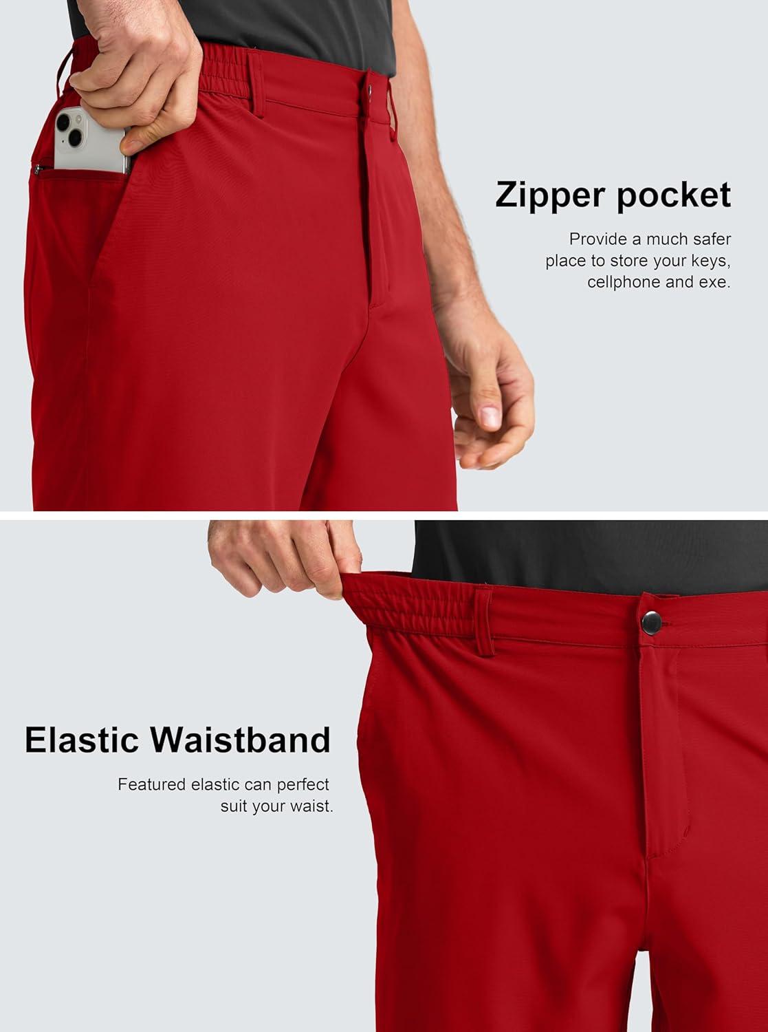 imageG Gradual Mens Casual Shorts 7 Lightweight Golf Shorts for Men Stretch with 3 Pockets Quick Dry Breathable Work ShortsRed