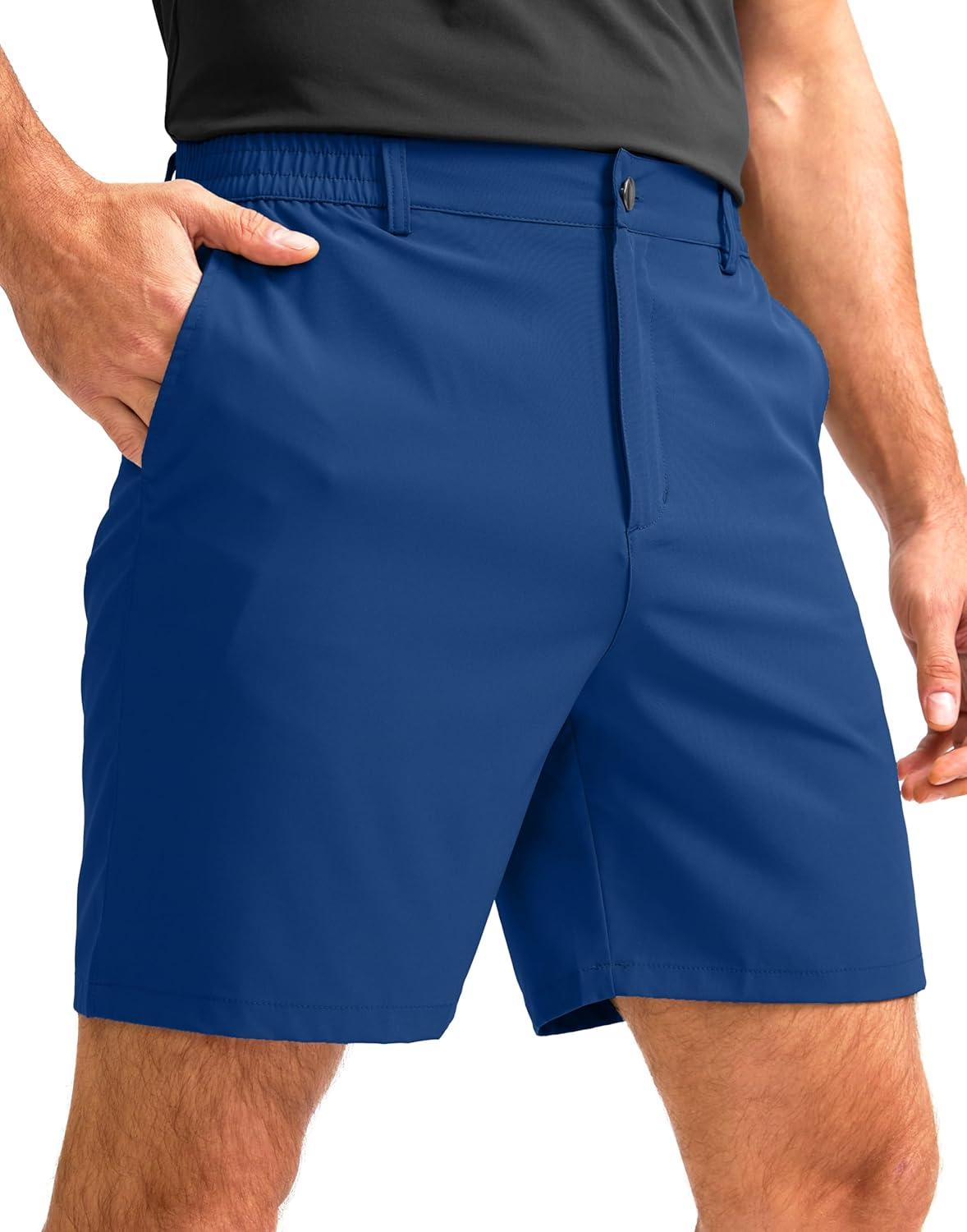 imageG Gradual Mens Casual Shorts 7 Lightweight Golf Shorts for Men Stretch with 3 Pockets Quick Dry Breathable Work ShortsRoyal Blue