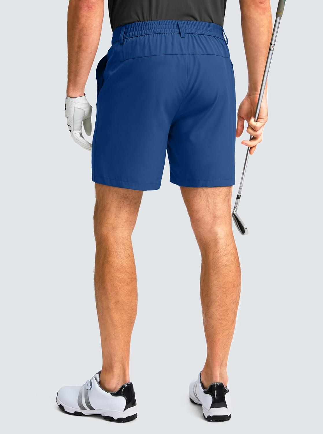 imageG Gradual Mens Casual Shorts 7 Lightweight Golf Shorts for Men Stretch with 3 Pockets Quick Dry Breathable Work ShortsRoyal Blue