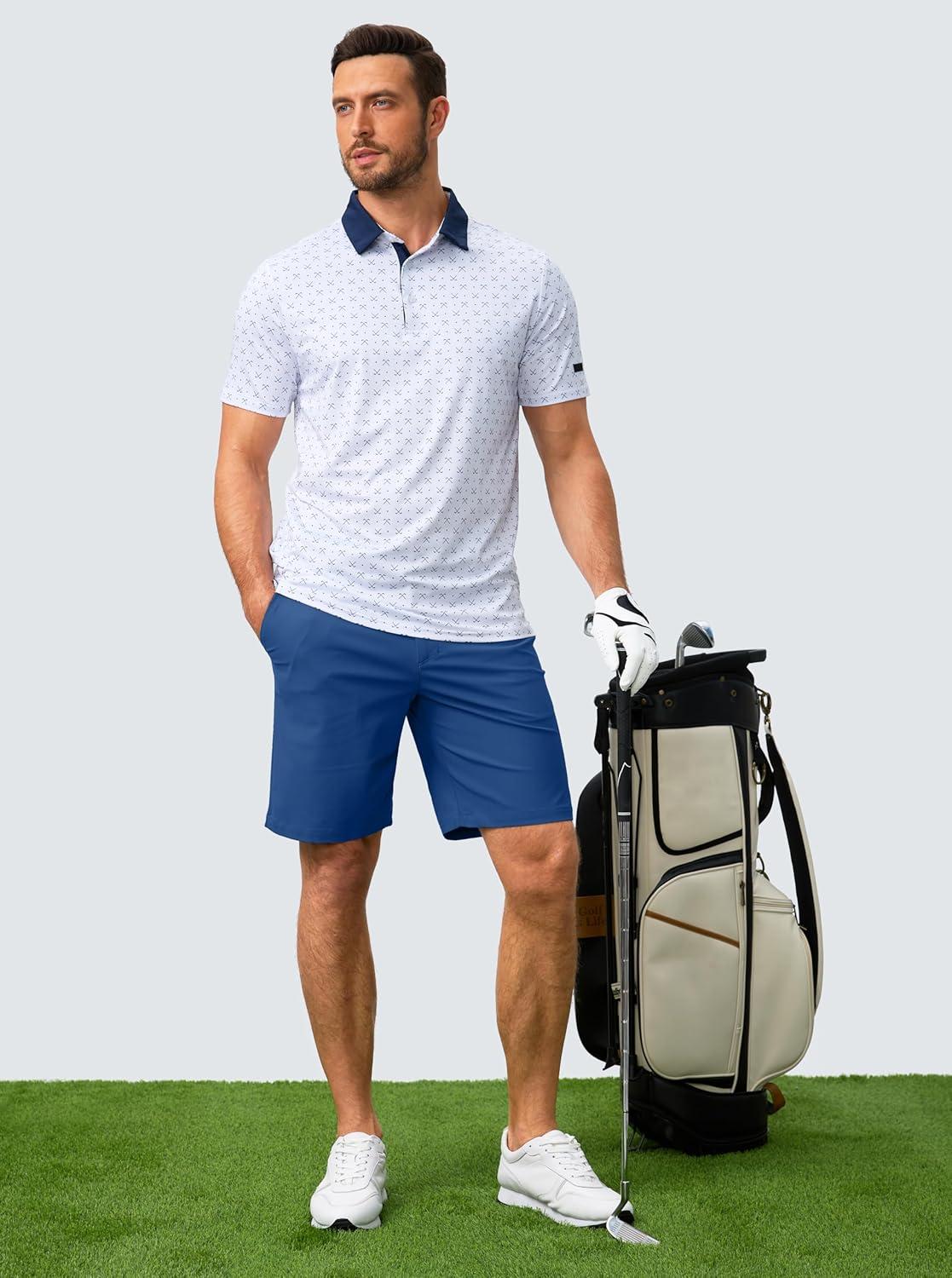imageG Gradual Mens Casual Shorts 7 Lightweight Golf Shorts for Men Stretch with 3 Pockets Quick Dry Breathable Work ShortsRoyal Blue