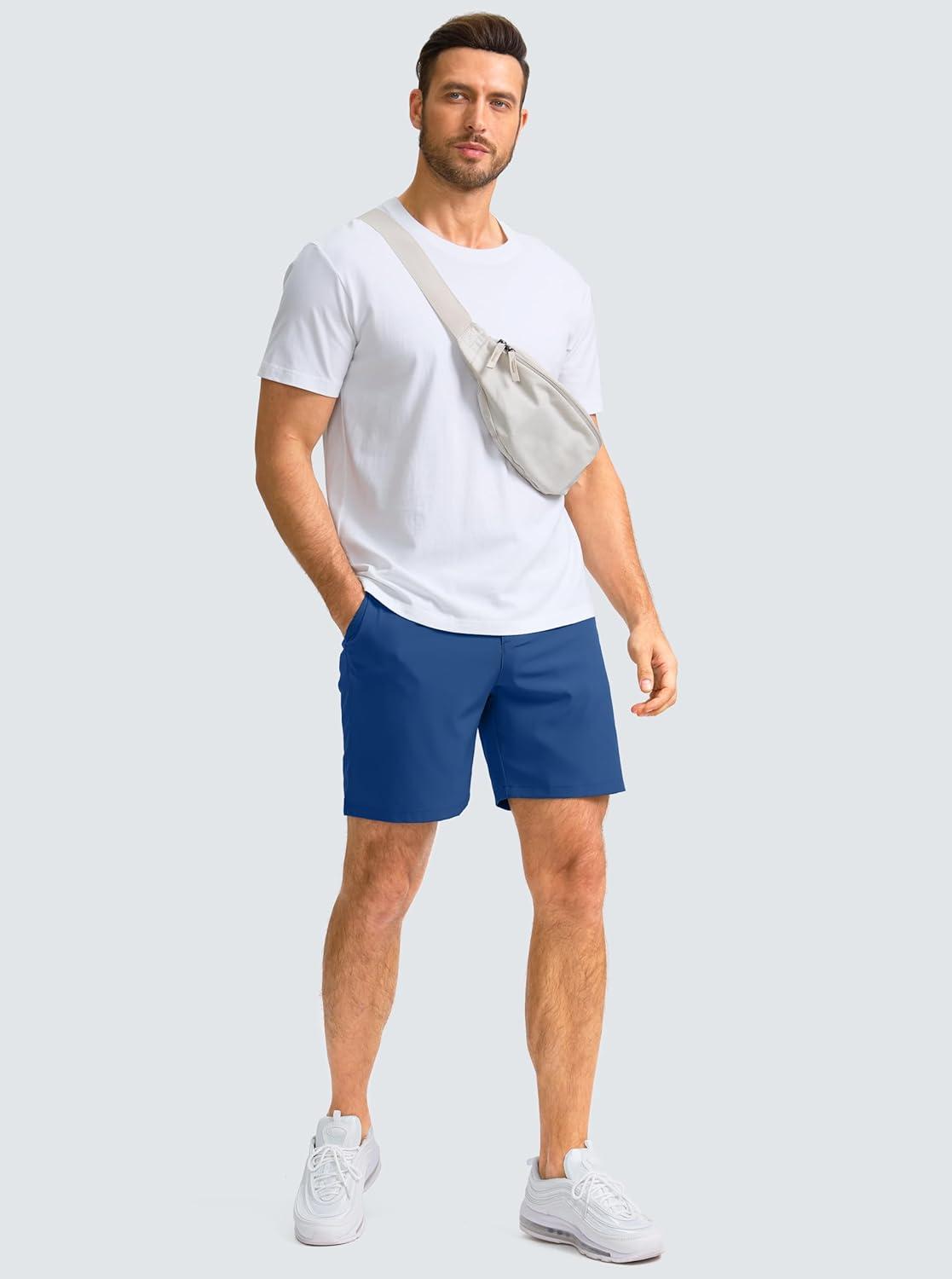 imageG Gradual Mens Casual Shorts 7 Lightweight Golf Shorts for Men Stretch with 3 Pockets Quick Dry Breathable Work ShortsRoyal Blue