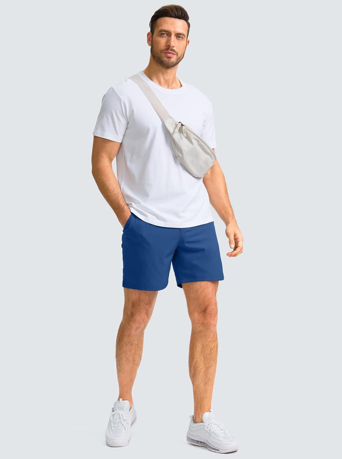 imageG Gradual Mens Casual Shorts 7 Lightweight Golf Shorts for Men Stretch with 3 Pockets Quick Dry Breathable Work ShortsRoyal Blue