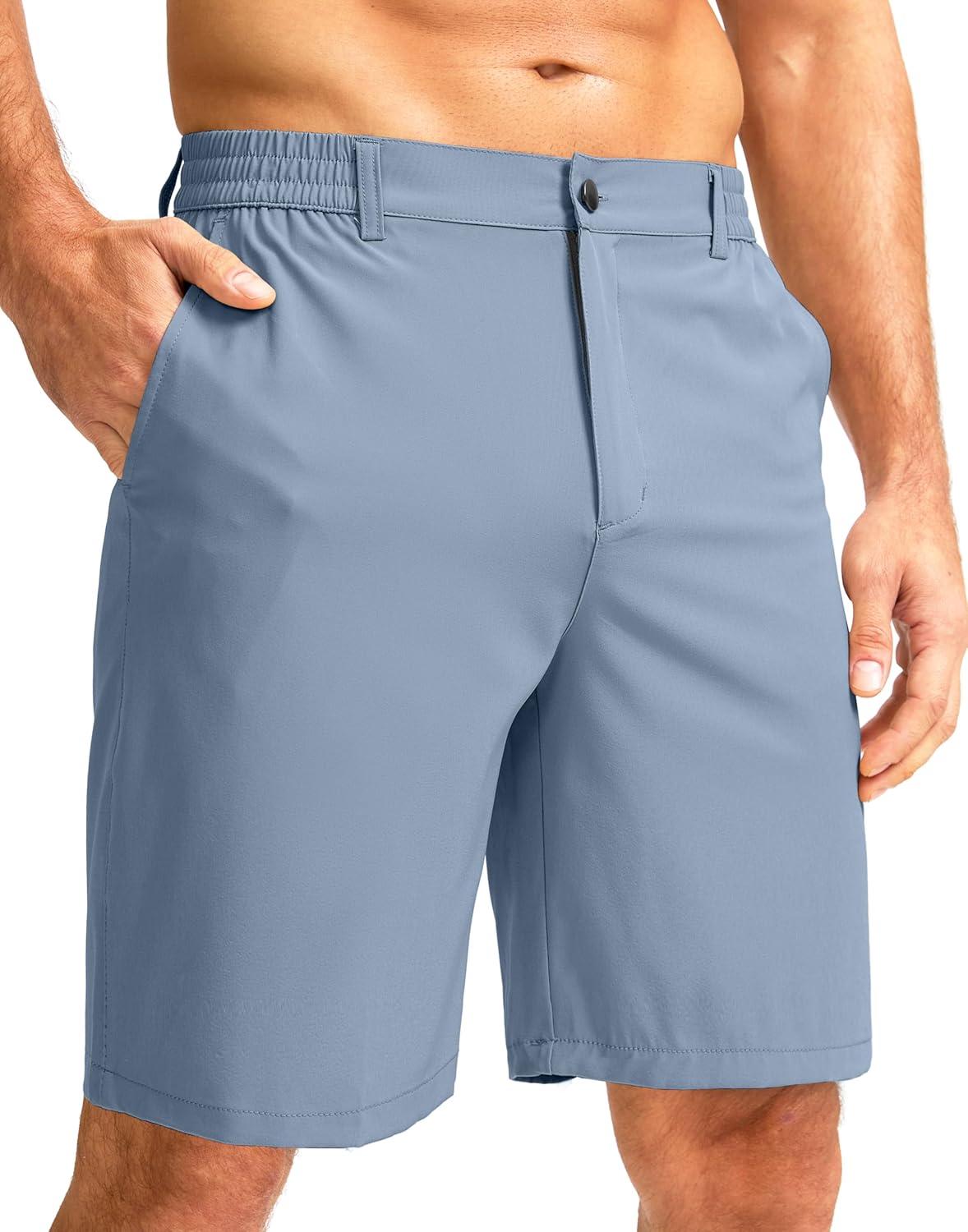 imageG Gradual Mens Casual Shorts 7 Lightweight Golf Shorts for Men Stretch with 3 Pockets Quick Dry Breathable Work ShortsStone Blue