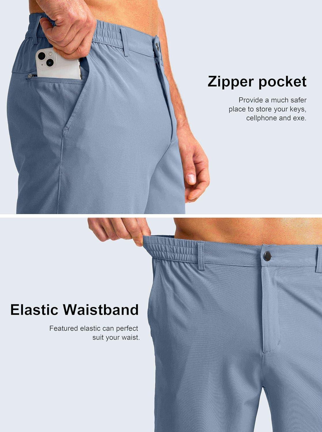 imageG Gradual Mens Casual Shorts 7 Lightweight Golf Shorts for Men Stretch with 3 Pockets Quick Dry Breathable Work ShortsStone Blue
