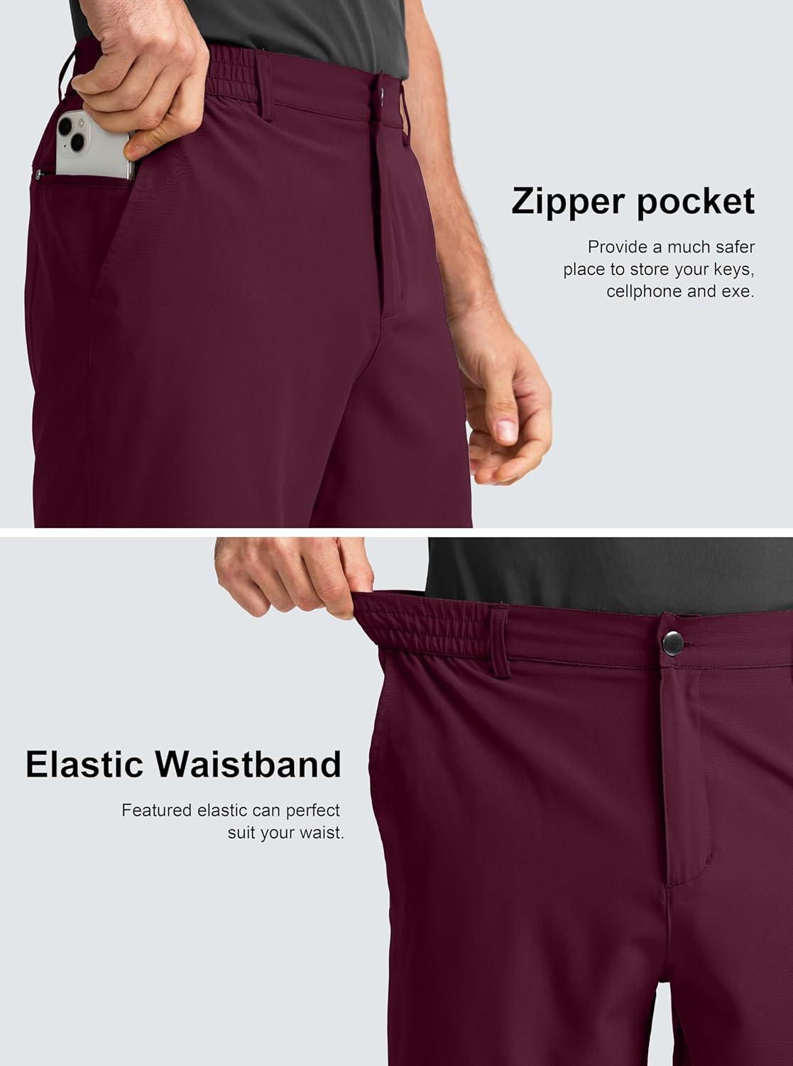 imageG Gradual Mens Casual Shorts 7 Lightweight Golf Shorts for Men Stretch with 3 Pockets Quick Dry Breathable Work ShortsWine