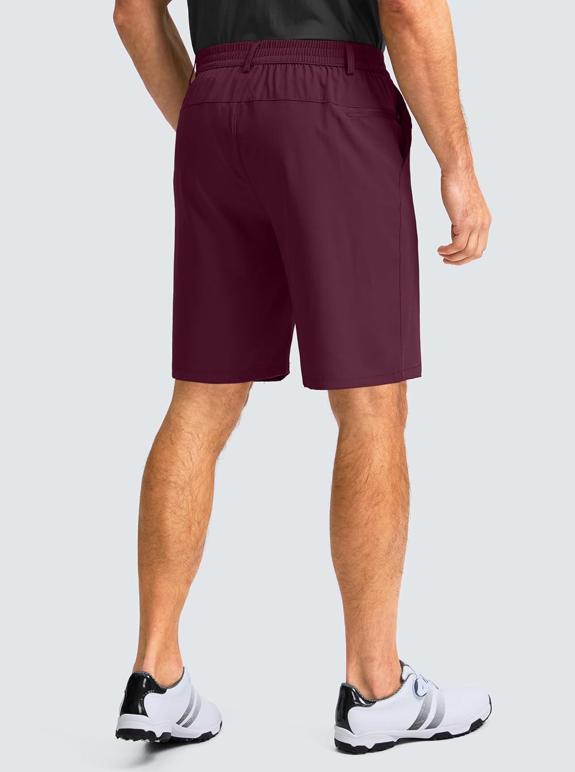 imageG Gradual Mens Casual Shorts 9 Lightweight Golf Shorts for Men Stretch with 3 Pockets Quick Dry Breathable Work Shorts Wine