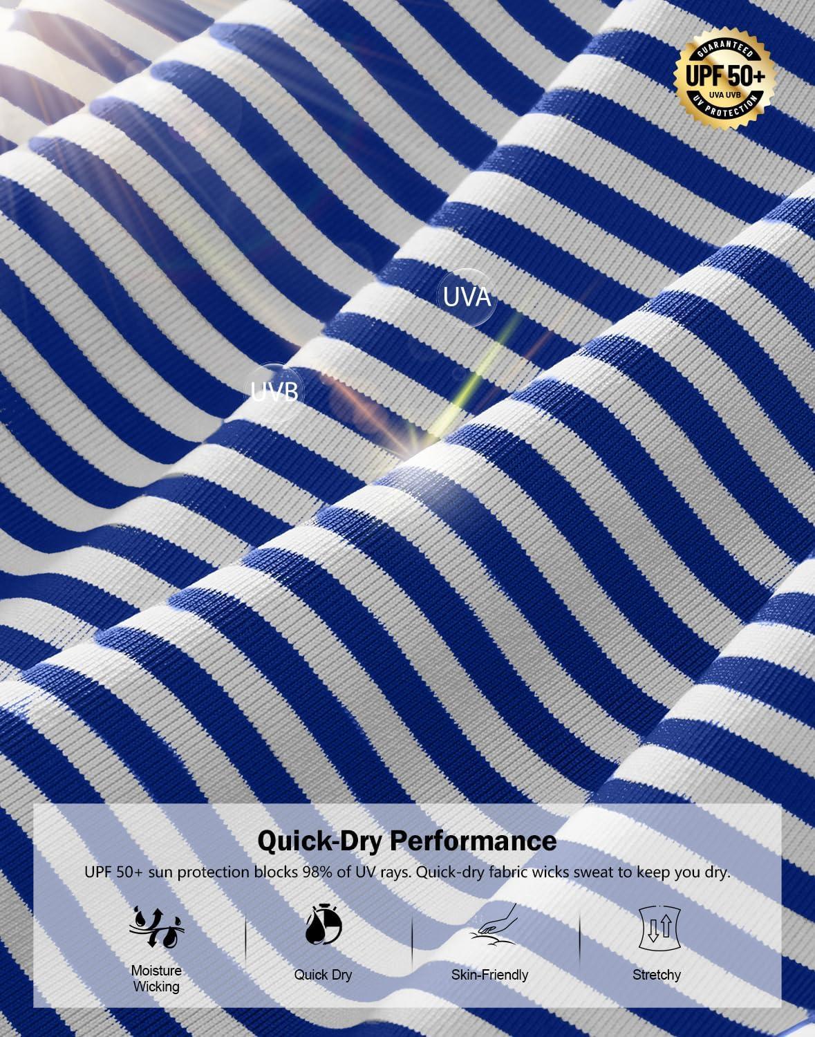 imageG Gradual Mens Golf Shirt Dry Fit Moisture Wicking Performance Short Sleeve Striped Polo Shirts for Men Dressy CasualNavy Blue Stripe