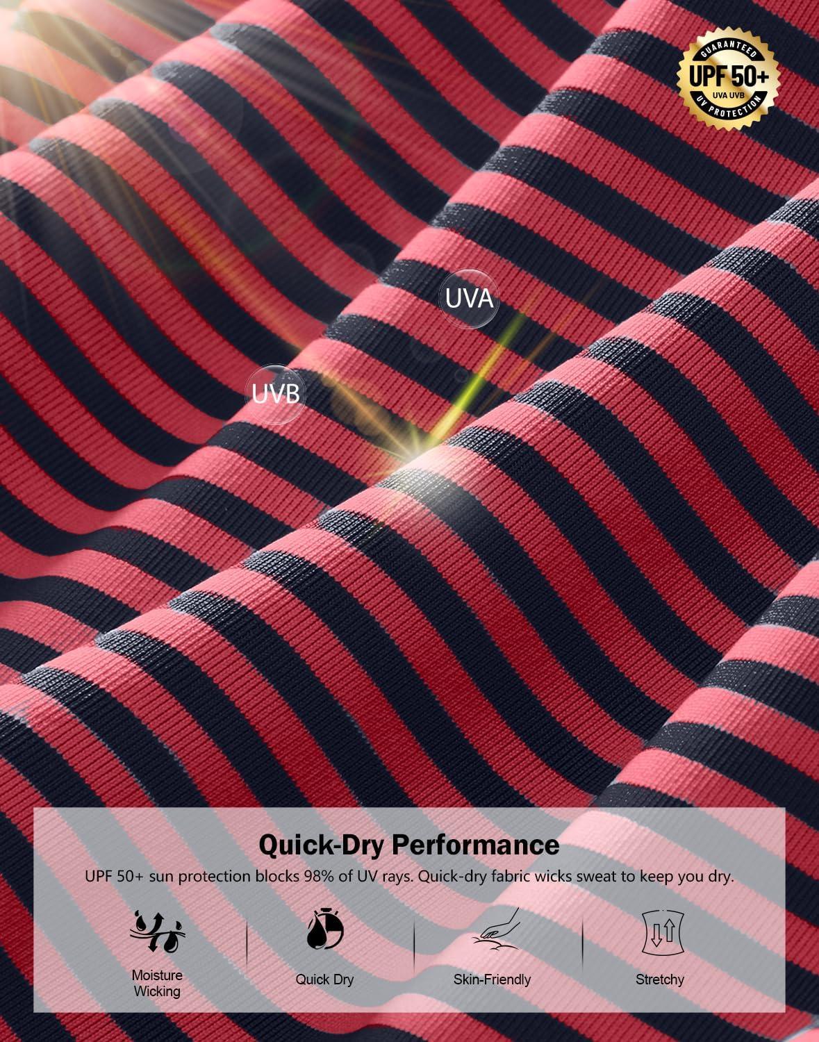 imageG Gradual Mens Golf Shirt Dry Fit Moisture Wicking Performance Short Sleeve Striped Polo Shirts for Men Dressy CasualRed Navy Stripe