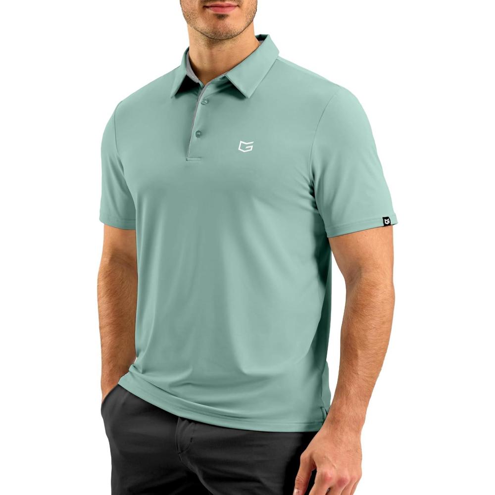 imageG Gradual Mens Athletic Polo Shirts Moisture Wicking Quick Dry Sport Polos Short Sleeve Golf ShirtJasmine Green