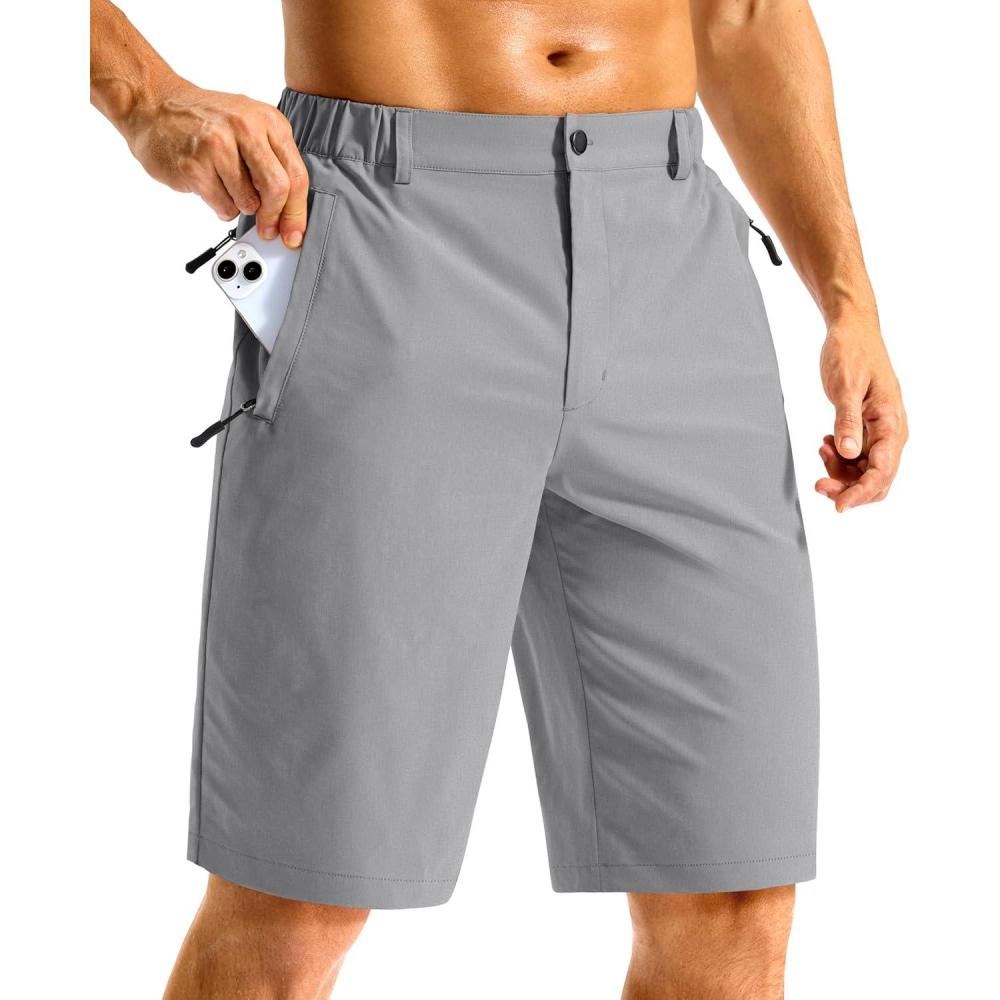 imageG Gradual Mens Casual Shorts 11 Long Lightweight Golf Shorts for Men Hiking Work Outdoor StretchLight Grey