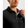 G Gradual Men’s Athletic Polo Shirts Moisture Wicking Quick Dry Sport Polos Short Sleeve Golf Shirt(Black)
