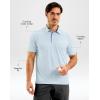 G Gradual Men’s Athletic Polo Shirts Moisture Wicking Quick Dry Sport Polos Short Sleeve Golf Shirt(Light Blue)