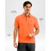 G Gradual Men’s Athletic Polo Shirts Moisture Wicking Quick Dry Sport Polos Short Sleeve Golf Shirt(Orange)