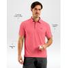 G Gradual Men’s Athletic Polo Shirts Moisture Wicking Quick Dry Sport Polos Short Sleeve Golf Shirt(Pink)