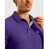 G Gradual Men’s Athletic Polo Shirts Moisture Wicking Quick Dry Sport Polos Short Sleeve Golf Shirt(Purple)