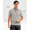 G Gradual Men’s Athletic Polo Shirts Moisture Wicking Quick Dry Sport Polos Short Sleeve Golf Shirt(Warm Ash Grey)