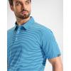 G Gradual Mens Golf Shirt Dry Fit Moisture Wicking Performance Short Sleeve Striped Polo Shirts for Men Dressy Casual(Aqua Stripe)