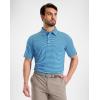 G Gradual Mens Golf Shirt Dry Fit Moisture Wicking Performance Short Sleeve Striped Polo Shirts for Men Dressy Casual(Aqua Stripe)