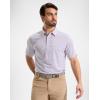 G Gradual Mens Golf Shirt Dry Fit Moisture Wicking Performance Short Sleeve Striped Polo Shirts for Men Dressy Casual(Lavender Stripe)