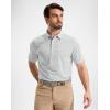 G Gradual Mens Golf Shirt Dry Fit Moisture Wicking Performance Short Sleeve Striped Polo Shirts for Men Dressy Casual(Light Grey Stripe)