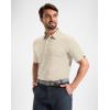 G Gradual Mens Golf Shirt Dry Fit Moisture Wicking Performance Short Sleeve Striped Polo Shirts for Men Dressy Casual(Light Khaki Stripe)