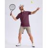G Gradual Mens Golf Shirt Dry Fit Moisture Wicking Performance Short Sleeve Striped Polo Shirts for Men Dressy Casual(Maroon Stripe)