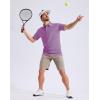 G Gradual Mens Golf Shirt Dry Fit Moisture Wicking Performance Short Sleeve Striped Polo Shirts for Men Dressy Casual(Pink Purple Stripe)