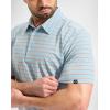 G Gradual Mens Golf Shirt Dry Fit Moisture Wicking Performance Short Sleeve Striped Polo Shirts for Men Dressy Casual(Wide Blue Orange Stripe)