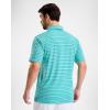 G Gradual Mens Golf Shirt Dry Fit Moisture Wicking Performance Short Sleeve Striped Polo Shirts for Men Dressy Casual(Wide Cyan Stripe)
