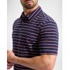 G Gradual Mens Golf Shirt Dry Fit Moisture Wicking Performance Short Sleeve Striped Polo Shirts for Men Dressy Casual(Wide Navy Stripe)