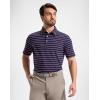 G Gradual Mens Golf Shirt Dry Fit Moisture Wicking Performance Short Sleeve Striped Polo Shirts for Men Dressy Casual(Wide Navy Stripe)