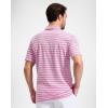 G Gradual Mens Golf Shirt Dry Fit Moisture Wicking Performance Short Sleeve Striped Polo Shirts for Men Dressy Casual(Wide Pink Stripe)