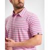 G Gradual Mens Golf Shirt Dry Fit Moisture Wicking Performance Short Sleeve Striped Polo Shirts for Men Dressy Casual(Wide Pink Stripe)