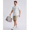 G Gradual Mens Golf Shirt Dry Fit Moisture Wicking Performance Short Sleeve Striped Polo Shirts for Men Dressy Casual(Wide White Stripe)