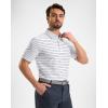 G Gradual Mens Golf Shirt Dry Fit Moisture Wicking Performance Short Sleeve Striped Polo Shirts for Men Dressy Casual(Wide White Stripe)