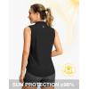 G Gradual Sleeveless Golf Shirts for Women Collared V Neck Tennis Tank Top Cooling Polo UPF 50+ Quick Dry Lightweight(Black)