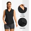 G Gradual Sleeveless Golf Shirts for Women Collared V Neck Tennis Tank Top Cooling Polo UPF 50+ Quick Dry Lightweight(Black)
