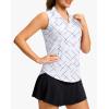 G Gradual Sleeveless Golf Shirts for Women Collared V Neck Tennis Tank Top Cooling Polo UPF 50+ Quick Dry Lightweight(Black Lines)