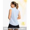 G Gradual Sleeveless Golf Shirts for Women Collared V Neck Tennis Tank Top Cooling Polo UPF 50+ Quick Dry Lightweight(Blue Stripe)