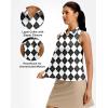 G Gradual Women’s Golf Shirt Racerback Tank Zip Up Athletic Sleeveless Top Tennis Pickleball Cooling Polo Shirts Lightweight, Grey Argyle, XX-Large