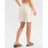 G Gradual Women’s High Waisted 9″ Bermuda Shorts with Zipper Pockets Athletic Workout Long Shorts for Women Knee Length(Beige)