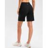 G Gradual Women’s High Waisted 9″ Bermuda Shorts with Zipper Pockets Athletic Workout Long Shorts for Women Knee Length(Black)